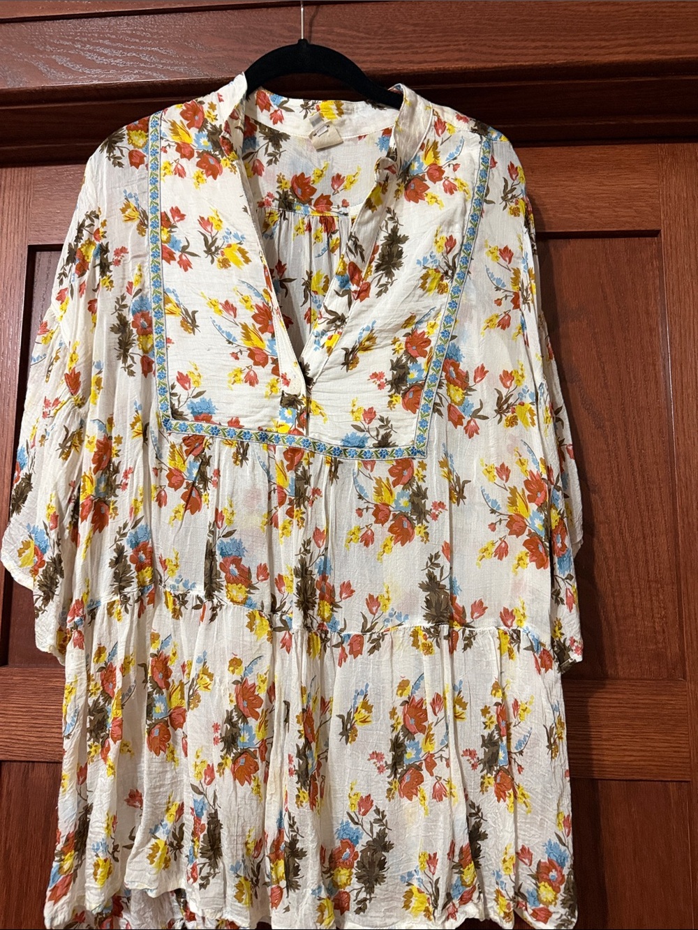 Ivory Floral Button-Front Top by Ivy Jane - Yellow, Red, Blue Flowers